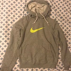 Nike Grey and Neon Hoodie